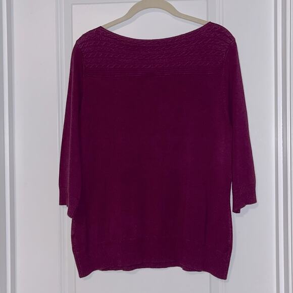 ⚡️ 3 for $20 ⚡️ AB Studio 3/4 Sleeve Purple Sweater - Picture 5 of 9